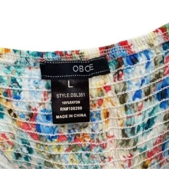 Oboe Women's Floral Mini Dress Size Large - Picture 4 of 14